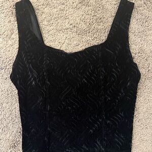 Chic Black Velvet Women's Tank Top